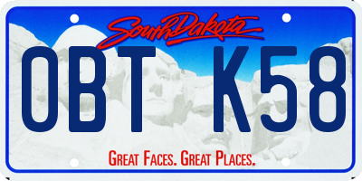 SD license plate 0BTK58