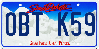 SD license plate 0BTK59