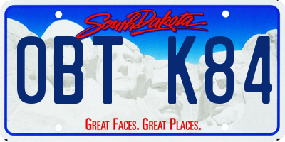 SD license plate 0BTK84