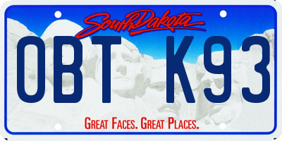 SD license plate 0BTK93