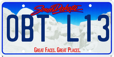 SD license plate 0BTL13