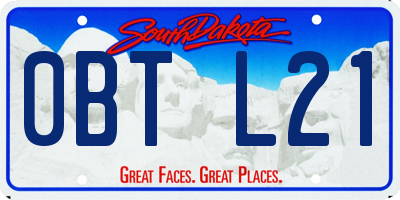 SD license plate 0BTL21