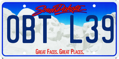 SD license plate 0BTL39
