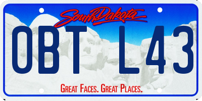 SD license plate 0BTL43