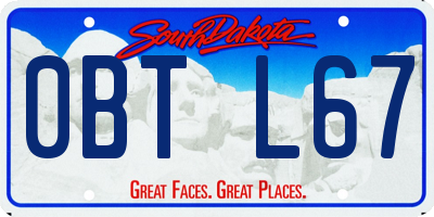 SD license plate 0BTL67