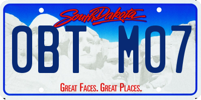 SD license plate 0BTM07