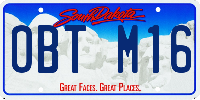 SD license plate 0BTM16