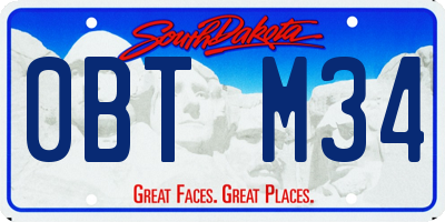SD license plate 0BTM34