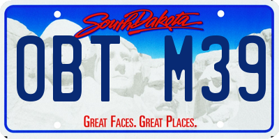 SD license plate 0BTM39