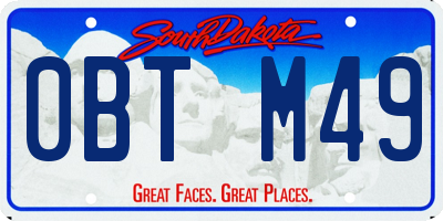 SD license plate 0BTM49