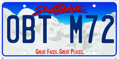 SD license plate 0BTM72