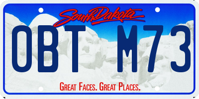 SD license plate 0BTM73