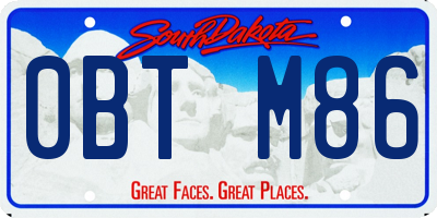 SD license plate 0BTM86