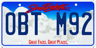 SD license plate 0BTM92