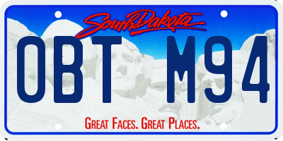 SD license plate 0BTM94