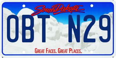 SD license plate 0BTN29