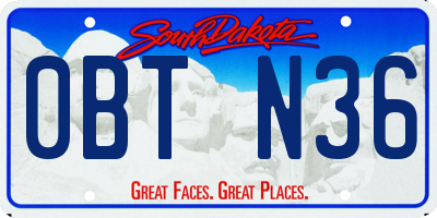 SD license plate 0BTN36