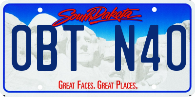 SD license plate 0BTN40