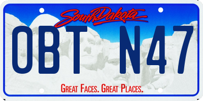 SD license plate 0BTN47