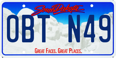 SD license plate 0BTN49