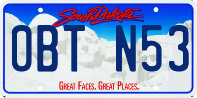 SD license plate 0BTN53