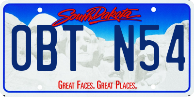 SD license plate 0BTN54