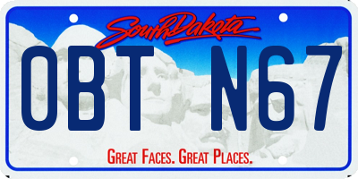 SD license plate 0BTN67