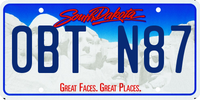 SD license plate 0BTN87