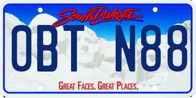 SD license plate 0BTN88