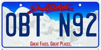 SD license plate 0BTN92