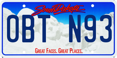 SD license plate 0BTN93