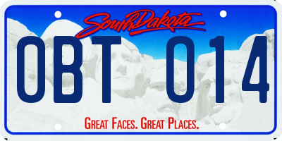 SD license plate 0BTO14