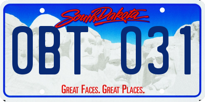 SD license plate 0BTO31