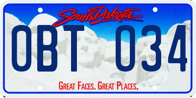 SD license plate 0BTO34