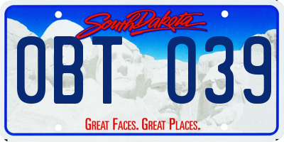 SD license plate 0BTO39