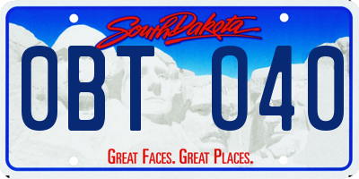 SD license plate 0BTO40