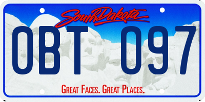 SD license plate 0BTO97