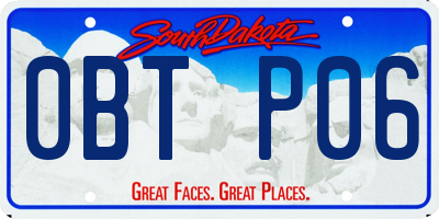 SD license plate 0BTP06