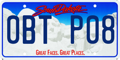 SD license plate 0BTP08