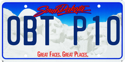 SD license plate 0BTP10
