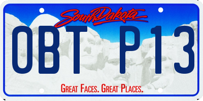 SD license plate 0BTP13