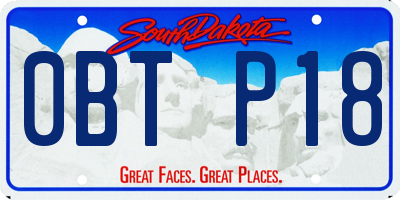 SD license plate 0BTP18