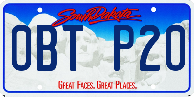 SD license plate 0BTP20