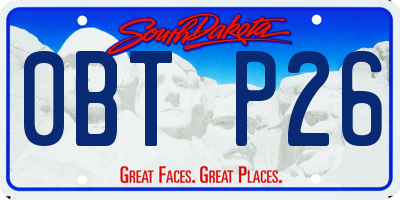 SD license plate 0BTP26