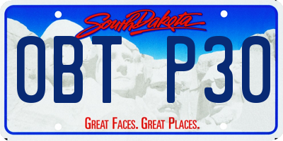 SD license plate 0BTP30