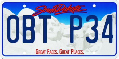 SD license plate 0BTP34