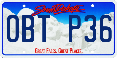 SD license plate 0BTP36