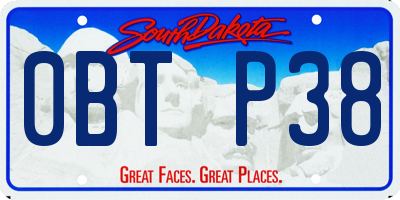 SD license plate 0BTP38