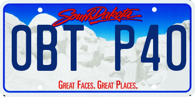 SD license plate 0BTP40