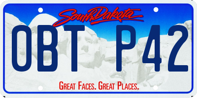 SD license plate 0BTP42